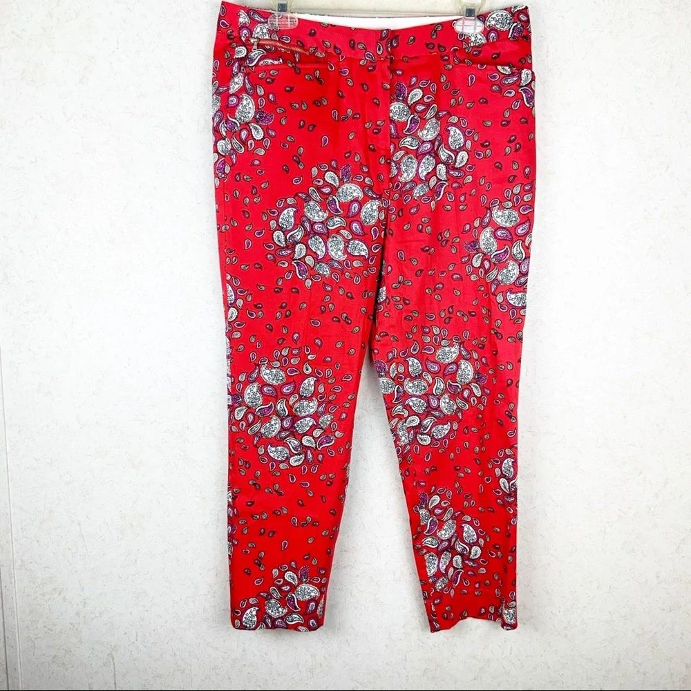 Jones New York stretch paisley ankle pants - Picture 2 of 9